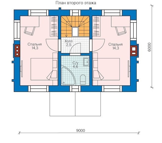 Дом РК-074 – план второго этажа