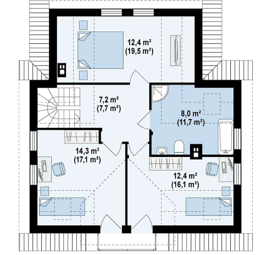 Дом ГБ-143 - план второго этажа