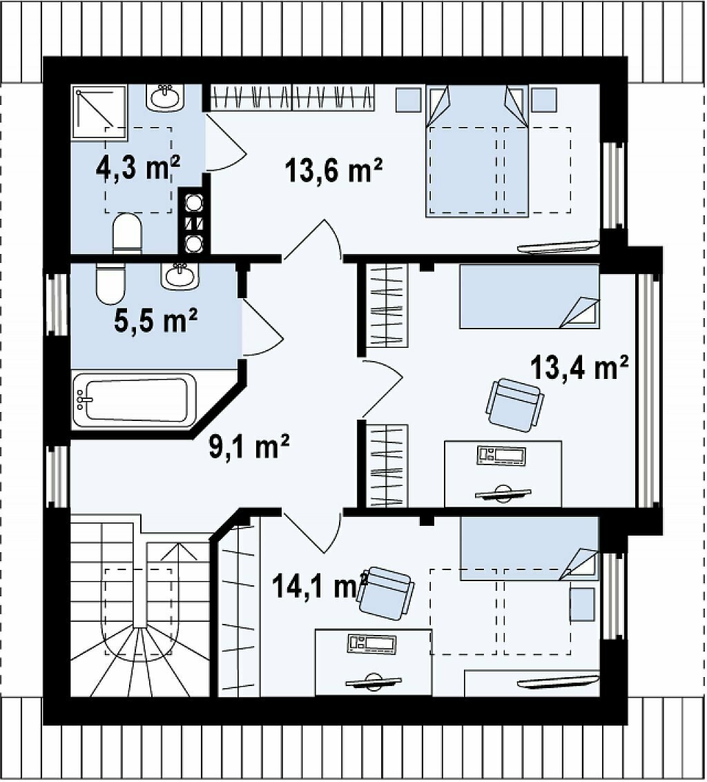 Дом ГБ-122 - план второго этажа
