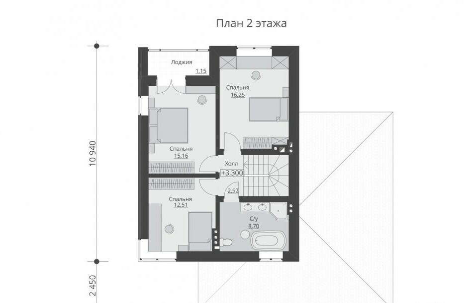 Планировка дома ГБ-142 с гаражом – 1 этаж